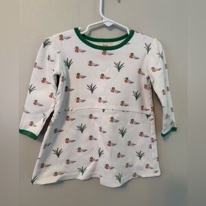 The Beaufort Bonnet Company Duck Print Long Sleeve Tee - White and Green